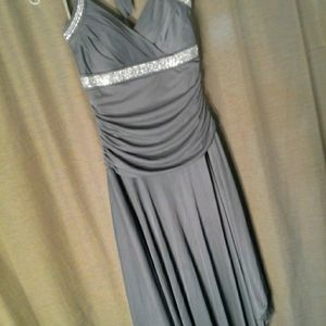 Grey fairy hem cocktail dress